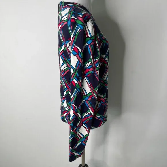 Lilly Pulitzer Women’s Blue Button Up Geometric Print Cardigan Sweater Size M - Picture 3 of 9